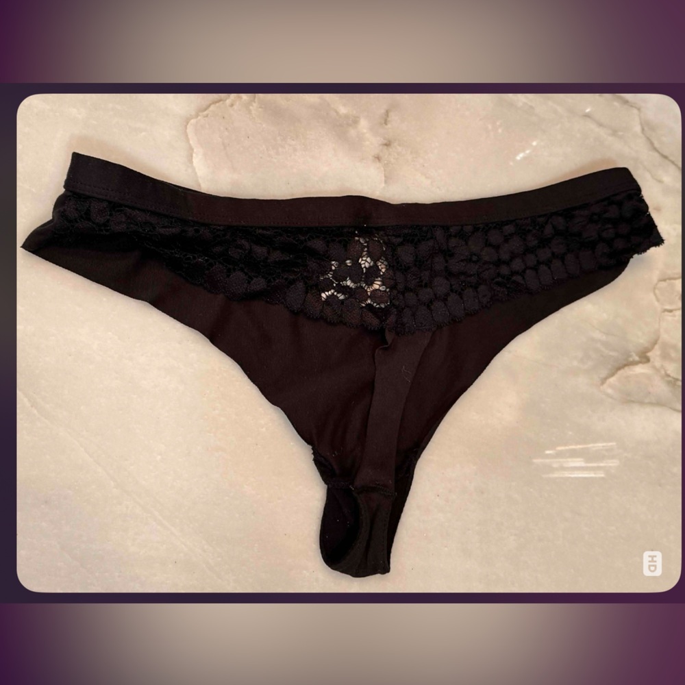 Jessica Simpson Elegant Black cotton Lace Women's Panties MEDIUM